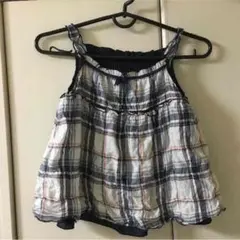 夏物 コムサデモード フィユ ギャザー フリフリチェックキャミ 110㎝