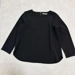 美品 アーバンリサーチドアーズ ジョーゼットブラウス 黒 ONE 手洗い可