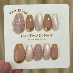 ハンドメイド大人可愛いデザインネイルチップ/ショートバレリーナ