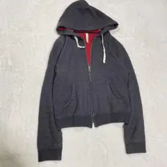 UNTITLED 連帽衫 灰色 短款 雙拉鍊 內刷毛 休閒