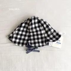 【最終値下げ】チェック柄 ベビー帽子 48cm