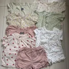 夏物ベビー服　女の子　ロンパース　半袖　まとめ売り　70から80