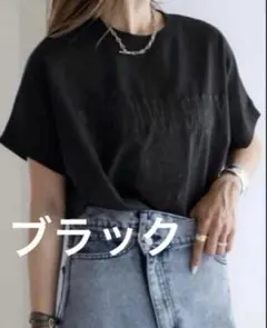 新品／BONJOUR SAGAN ／カレッジ刺繍ピグメントスウェットTシャツのサムネイル