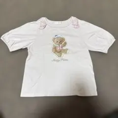 【美品】 mezzo piano / くまのTシャツ / ピンク / 130cm
