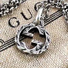 【正規品】グッチ　ネックレス　アラベスク　インターロッキング　GG シルバー