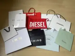 ショップ袋セット（DIESEL, CHANEL, Dior他）