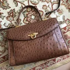 美品　オーストリッチ　革　ショルダーバッグ