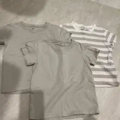 グレー・ストライプTシャツ3枚セット 90