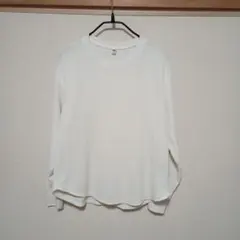 【最終価格】ユニクロ ワッフル 長袖Tシャツ　sサイズ　ホワイト