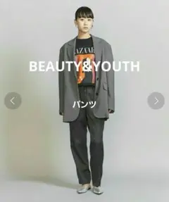BEAUTY&YOUTH サテンドローストパンツ2ウォッシャブル