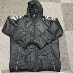adidas フード付きナイロンジャケット 黒