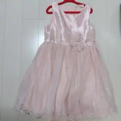 A) ピンク フラワー装飾 ドレス 120cm