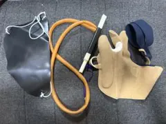 弓道 革手袋 ゴム弓 胸当て 3点セット