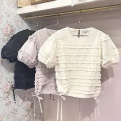 【日本製上質】ミルフィーユブラウス ラベンダー millebonheur フリルのサムネイル