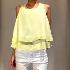 【2点購入で¥1000 OFF】☆ 無地 シフォン Tシャツ ☆