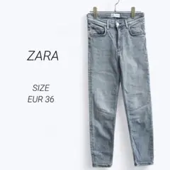 a4246▶ザラ　スキニーデニムパンツ【EUR 36】グレー　ストレッチのサムネイル