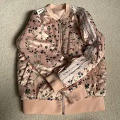 adidas 花柄 スカジャン ピンク