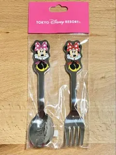 激レア 人気 ディズニーランド限定 スプーン&フォークセット ミッキー ミニー スプーン＆フォークセット ミッキーフレンズ／レトロ カトラリー(スプーン等)