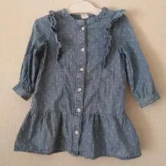 お値下げしました！baby GAP 水玉デニムワンピース 2歳　95㎝