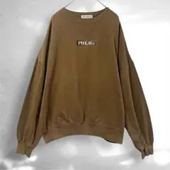 新品】ミルクフェド ロゴ刺繍入りスウェット トレーナー ブラウン 男女 