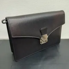 dunhill ダンヒル セカンド クラッチ バッグ 持ち手付 ブラウン 本革