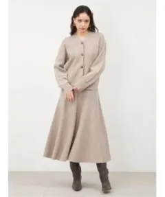 美品　ミラオーウェン　ミラノリブカーディガン×フレアスカートSET UP