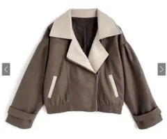 grl 配色フェイクウールジャケット[pu77] L