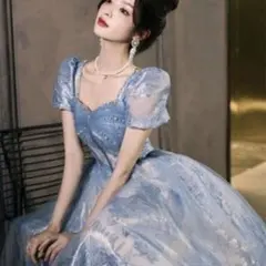 【1点限り‼️】カラードレス 結婚式 披露宴 フォト婚 前撮り 衣裳 ブルー