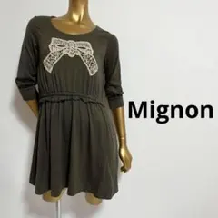 【3754】Mignon ゴールド刺繍リボン ワンピースのサムネイル