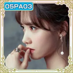 S925 フラワーモチーフ パールチェーンピアス シルバー