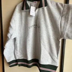 CONVERSE グレー ジップアップ トレーナー M