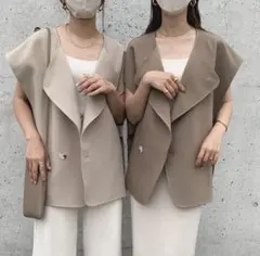 blate ポンチョジレ ベージュ レディース