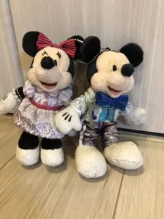 ミッキー&ミニー　ぬいぐるみキーホルダー