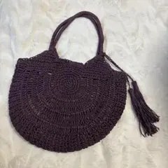 【美品 】anyFAM エニィファム かごバッグ 肩掛け パープル 紫　タッセルのサムネイル