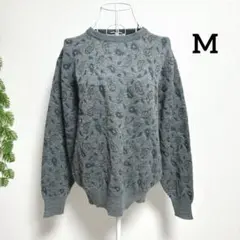 ザスコッチハウス・M メンズ ペイズリー柄 グリーン ニットセーター