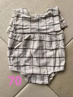 プティマイン　ロンパース　チェック柄　70 値下不可