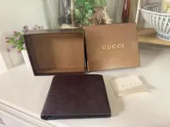 美品‼️ GUCCI(グッチ) グッチシマ 二つ折り財布 ブラウン GG柄 箱付き