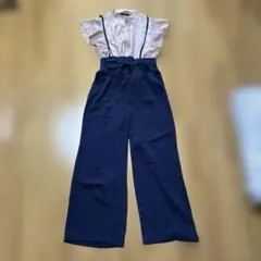 ⚡️値下げ！✨美品✨【SHEIN】ネイビーサロペット（肩ひも長さ調節可能）　M〜Lのサムネイル