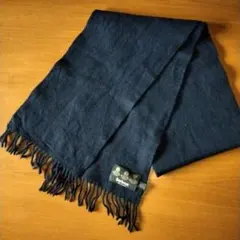 Barbour　バブアー　ウールマフラー　紺　ネイビー　イギリス製　ヴィンテージ