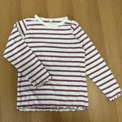 ピンクボーダー　長袖Tシャツ　 120cm