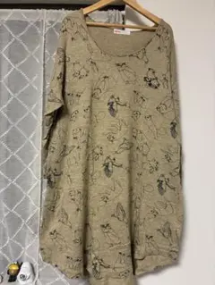 Ne-net 動物柄 ベージュ 長袖ワンピース