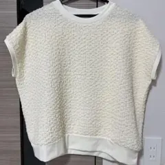 アイボリー ドロップショルダー 半袖トップス