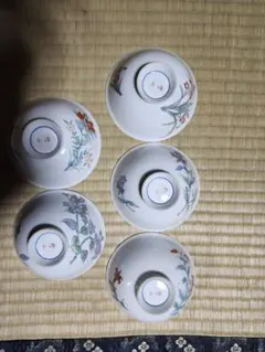 花柄飯碗5個セット