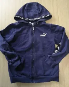 裏起毛 PUMA ネイビー パーカー フルジッパー 140