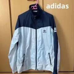 80s adidas ADS-210 ナイロンジャケット ネイビー/ライトブルー