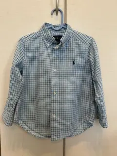 Ralph Lauren 長袖シャツ 100cm 水色系 チェック柄