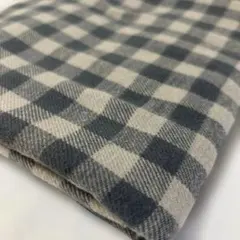 check&stripe リバーシブルツイル グレー はぎれ65cm
