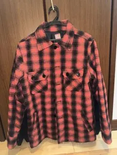 赤と黒のチェックネルシャツ Lサイズ