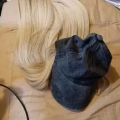 ブロンドウィッグ キャップ付き
