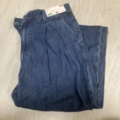 ドレープデニムタックパンツ 丈長め　新品未使用　65 BLUE ブルー